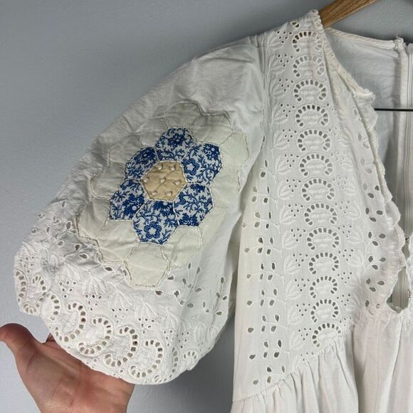 SEA NEW YORK Violette Patch Puff Sleeve Midi Dress M - Picture 6 of 9